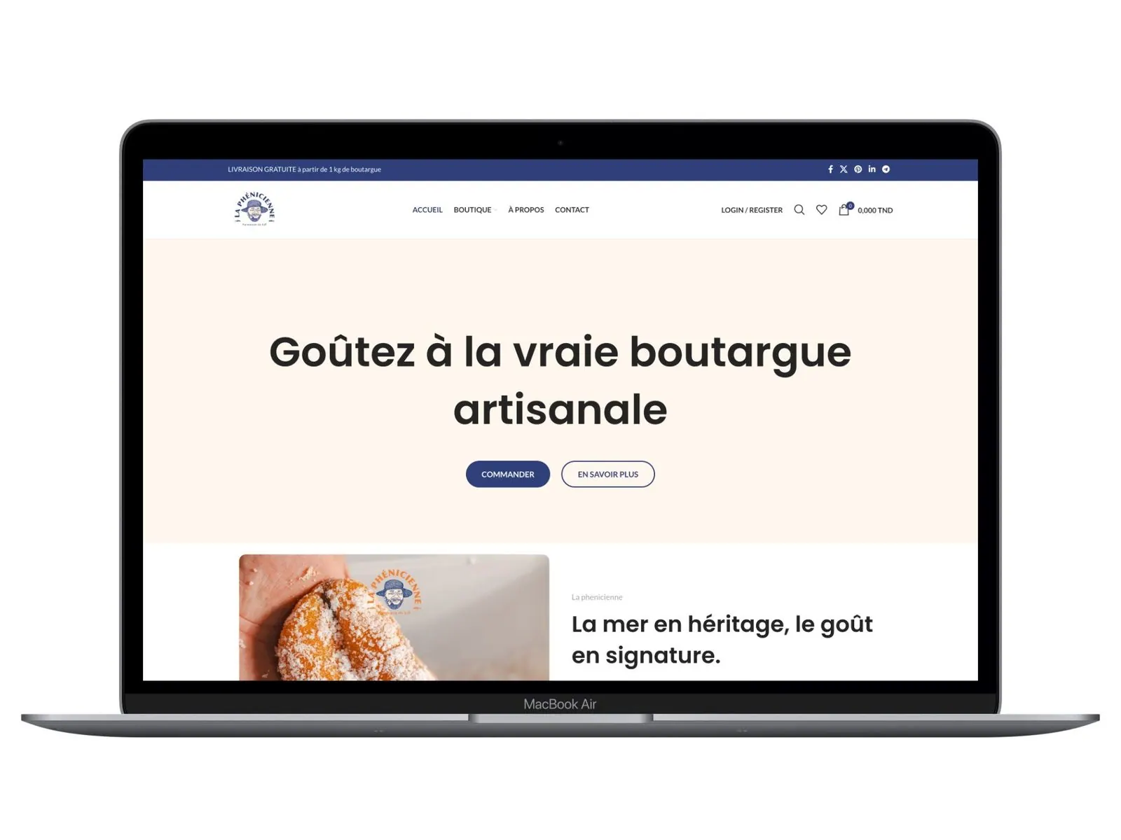 Site web agroalimentaire réalisé par WEBI, agence web en Tunisie