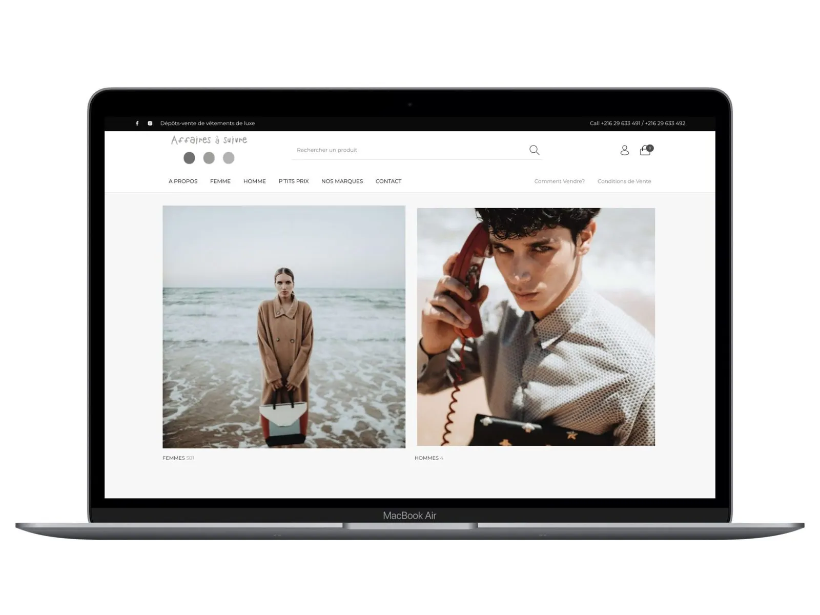 Site e-commerce de mode réalisé par WEBI, agence web en Tunisie