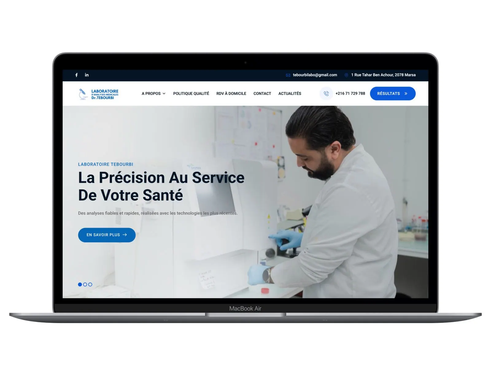 Site web médical réalisé par WEBI, agence web en Tunisie