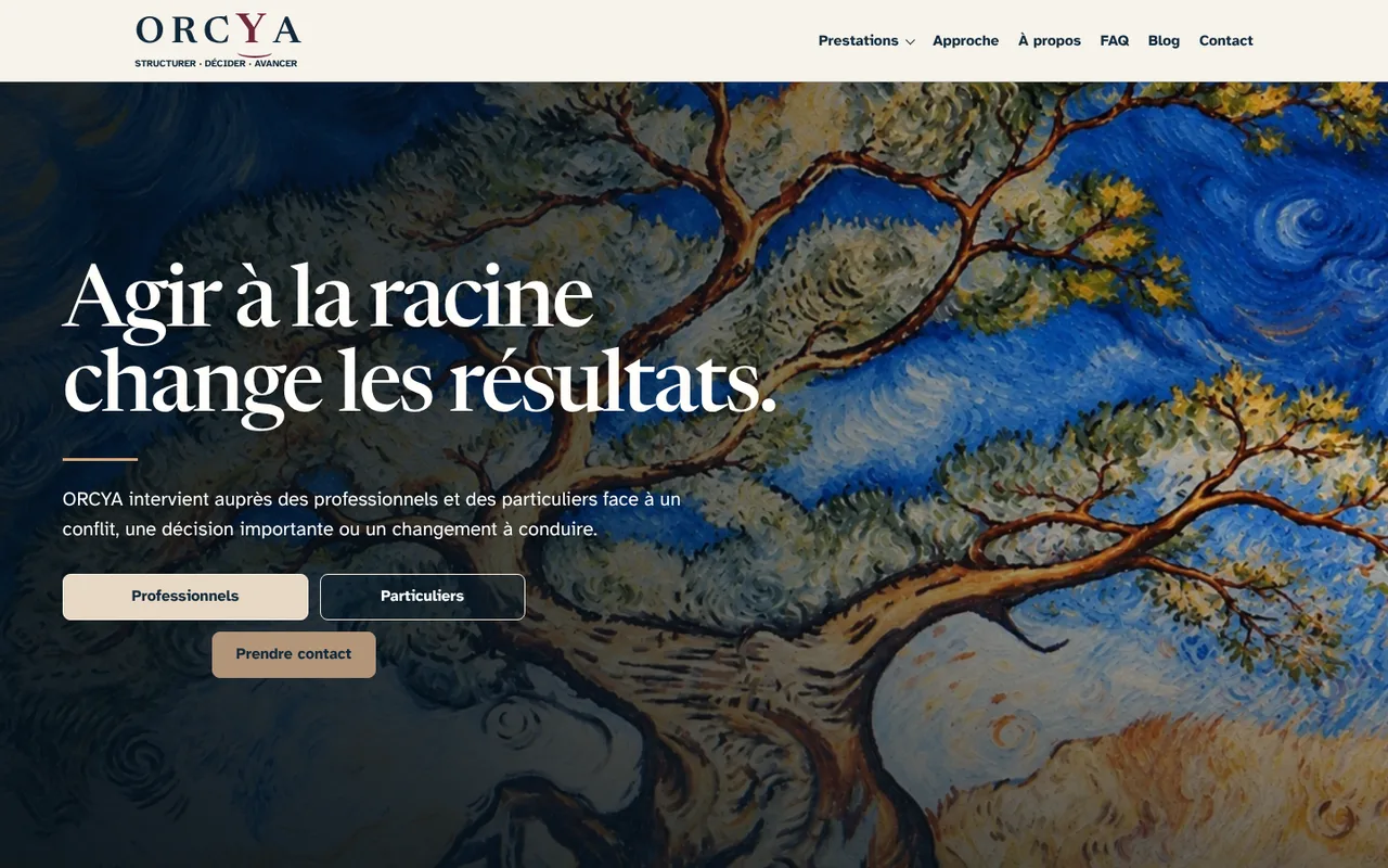 Orcya, site réalisé par WEBI