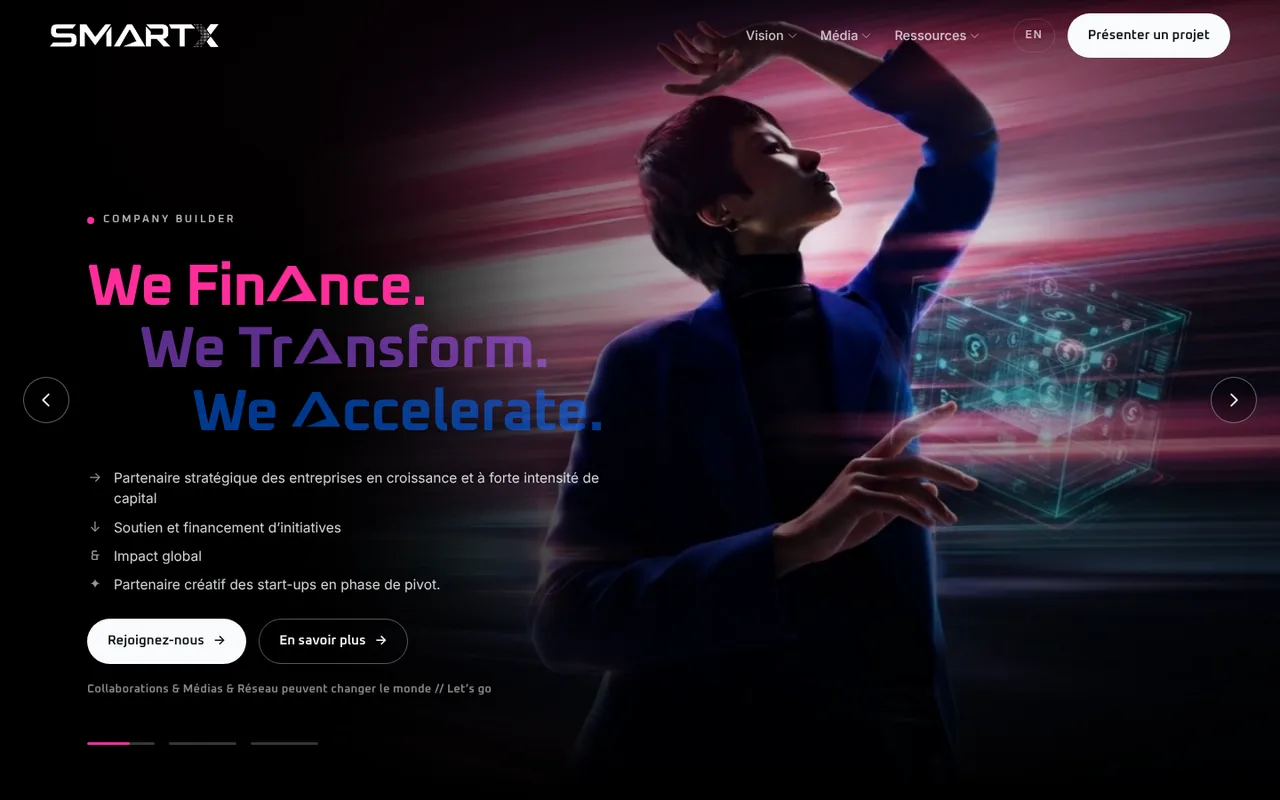 SmartX, site réalisé par WEBI