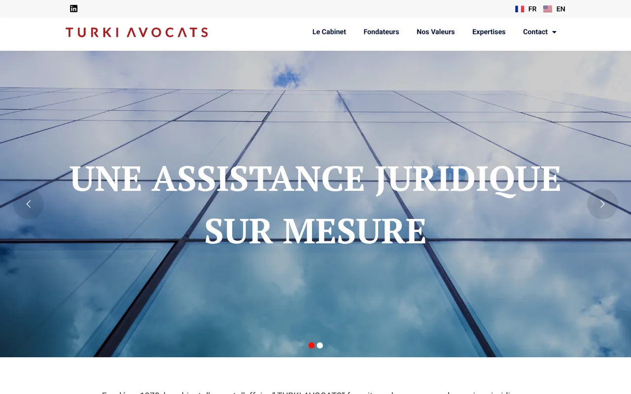 Turki Avocats, site réalisé par WEBI